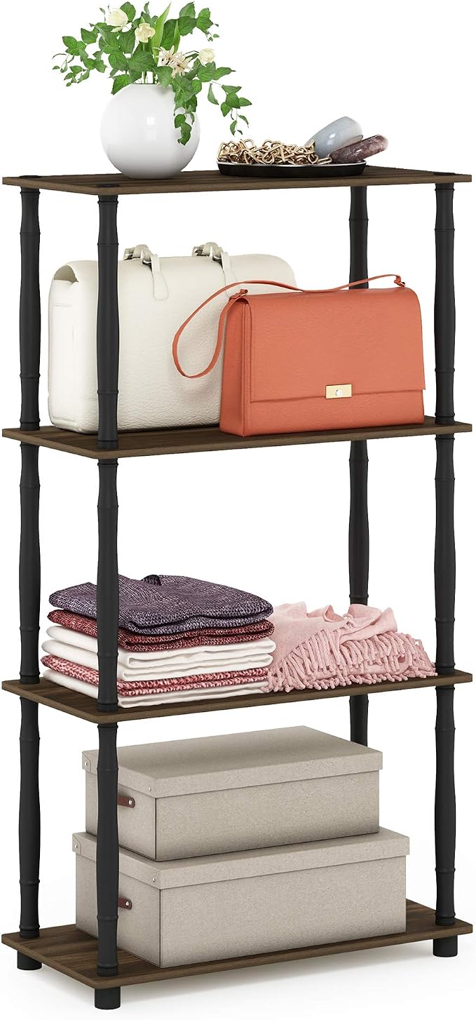 Furinno Turn-N-Tube 4-Tier Multipurpose Shelf Display Rack, Classic Tubes by Furinno-FitsYourSpaceFitsYourBudget