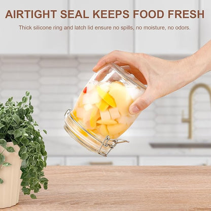 25oz Airtight Glass Jars with Lids, Beans & Spices - Image 3