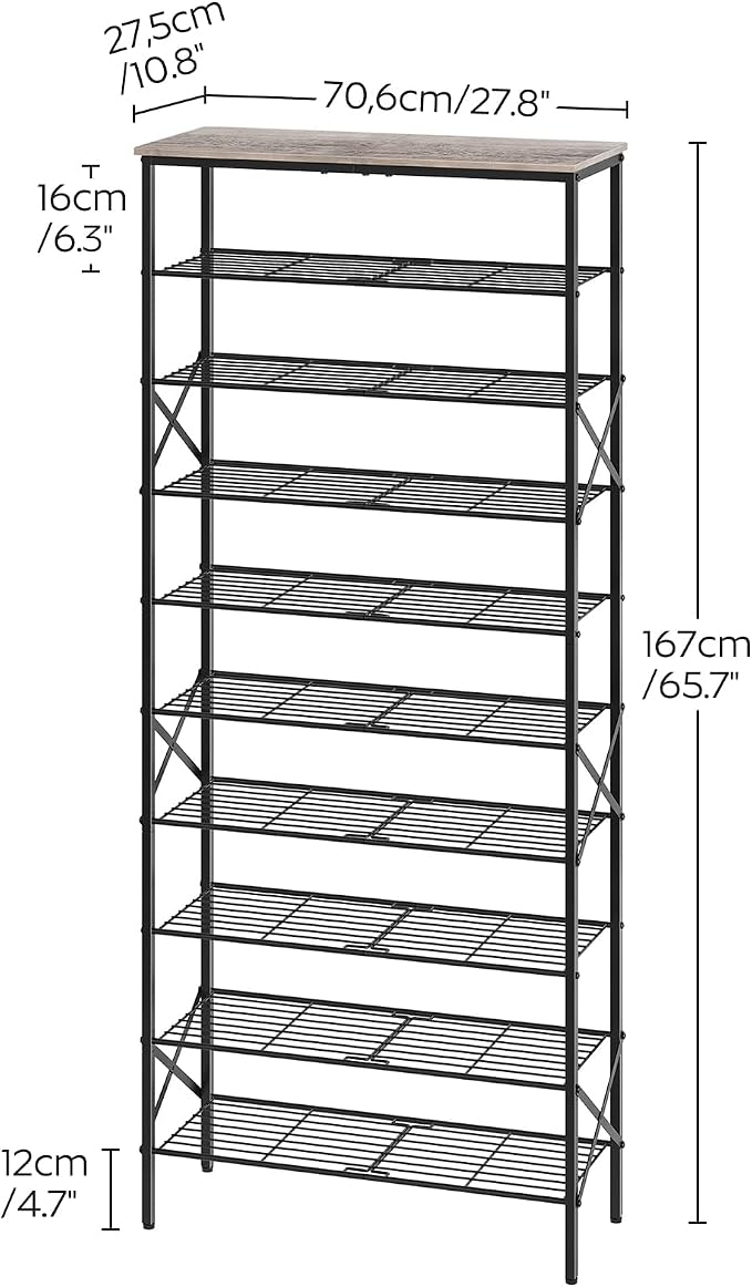 YATINEY 10 Tier Shoe Rack, Large Capacity Shoe Storage Organizer Holds 40 Pairs - Image 3