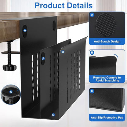 HAMOPY Desk Side Storage, 2 Tier Steel Hanging Desk Organizer - Image 2