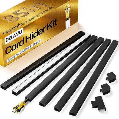 Delamu Black Cord Hider, 85in Cord Covers by DELAMU