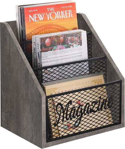 YINMIT Magazine Holder, Stepped 3 Tier Magazine Rack Floor, Magazine Storage by YINMIT
