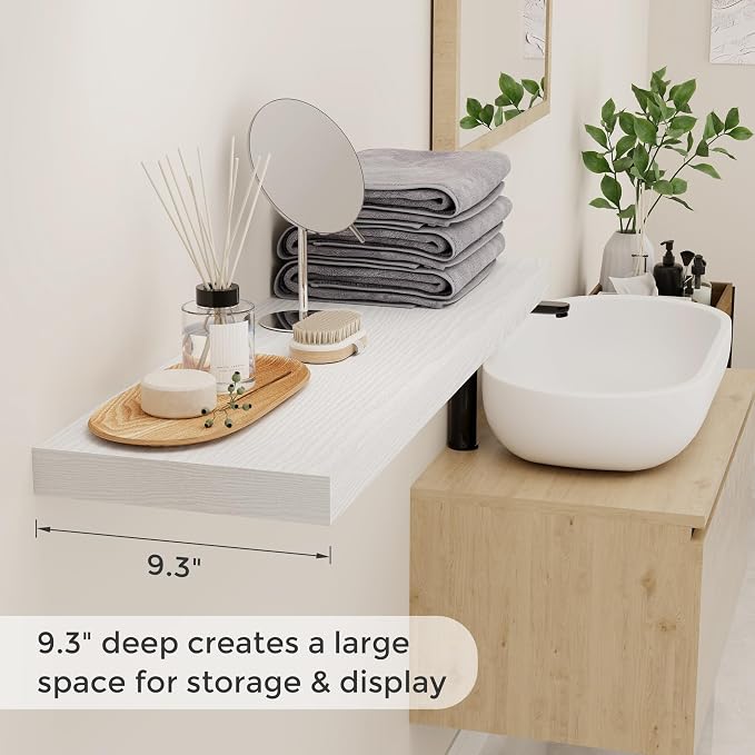 Fun Memories 36 Inch Floating Shelves White, 9.3 Deep Floating Shelf - Image 4