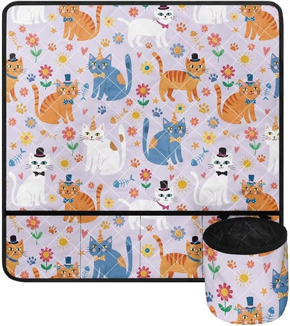 Purple Cat Flower Sewing Machine Mat - Image 2