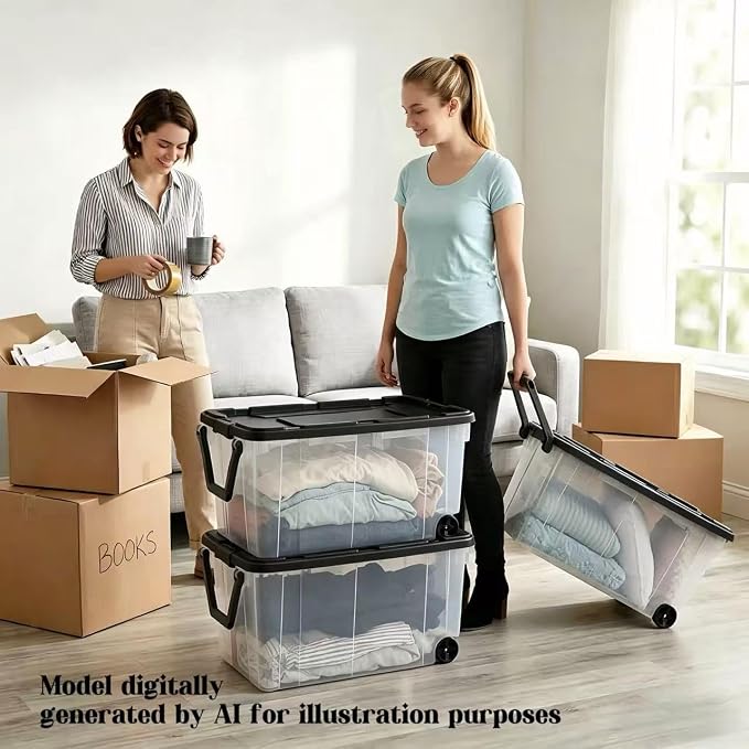 （2-Pack） 160QT Wheeled Storage Boxes - Image 5