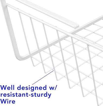 15-Inch Easy Install White Wire Under-Cabinet Hanging Basket Shelf Organizer – - Image 4