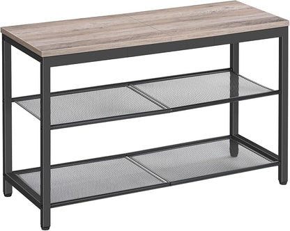 HOOBRO Shoe Bench, 3-Tier Shoe Rack, Industrial Shoe Organizer Storage Bench by HOOBRO