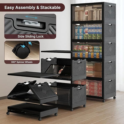 UAMFURI Stackable Storage Bins, 560QT Collapsible Drawers - Image 4