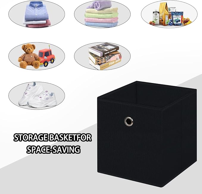 Foldable Storage Cubes Bins, 11 Inch Cloth Storage Cube Fabric Storage Box - Image 3