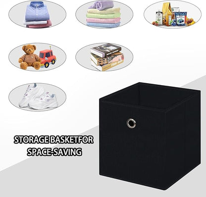 Black Foldable Storage Cubes Bins, 11 Inch Cloth Storage Cube Fabric Storage - Image 3
