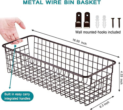 SheeChung Wire Storage Baskets, Metal Toilet Paper Basket Holder, Bronze | 2 - Image 3