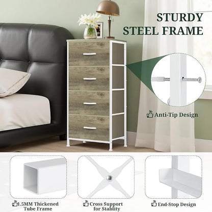 4 Drawers Dresser for Bedroom Fabric Storage Tower - Image 4
