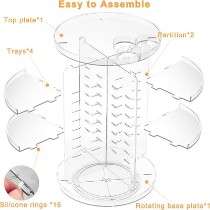 Rotating Makeup Organizer, DIY 8 Adjustable Layers Spinning Skincare Organizer - Image 7