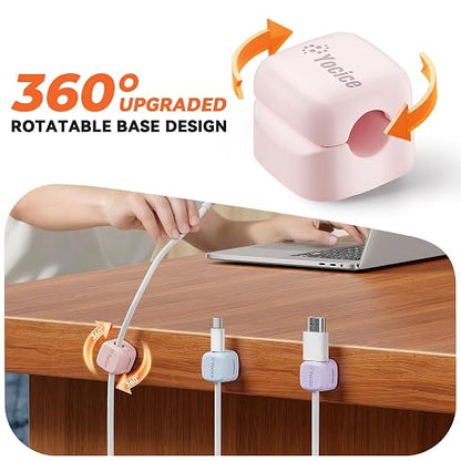 6Pack Rotatable Cord Organizer, Spring Cable Clips Desk Cable Management Cord - Image 2