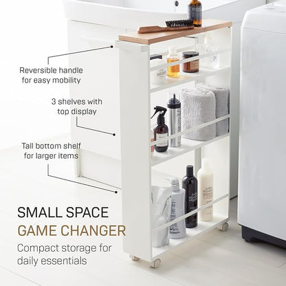 YAMAZAKI home Tower Rolling Slim Storage Cart - Image 4