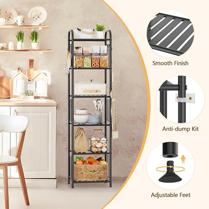PouHenier.jh Tall Metal Narrow Skinny Shelf Unit - Image 5