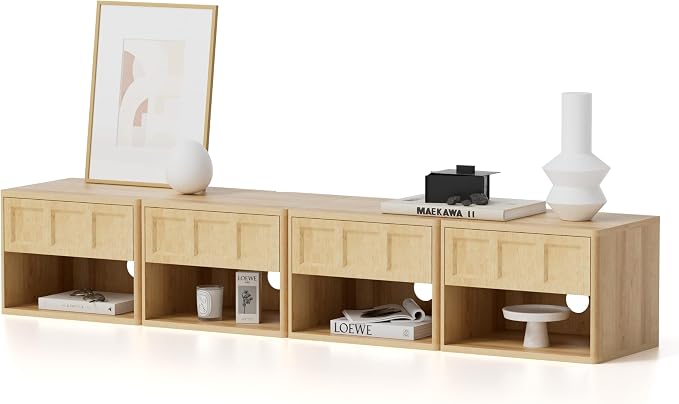 Floating Nightstand Set of 2, Wall Mounted Bedside Table - Image 8