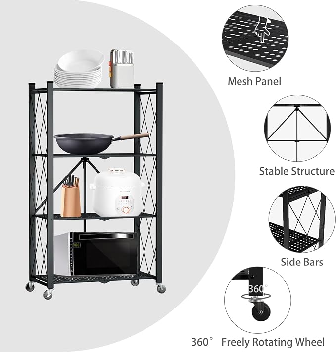 4 Tier Foldable Storage Shelf - Image 6