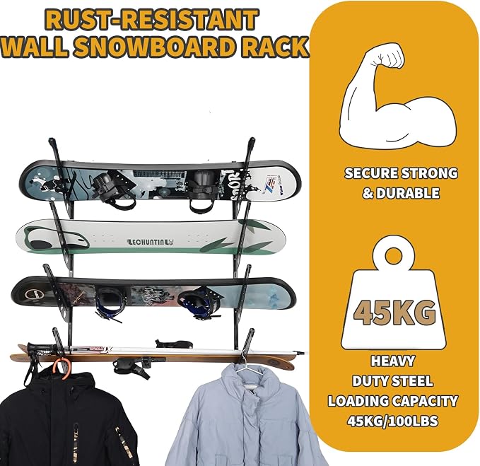 Snowboard Wall Racks, Adjustable Storage Rack - Image 4