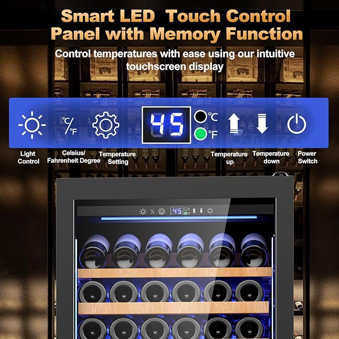 24 Inch Wine Cooler Refrigerator, 179 Bottles Wine Fridge Large Capacity - Image 2