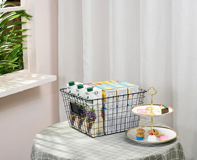 JUNCHU CHERRY 4 Pack【Large】 Wire Handmade Storage Basket - Image 6