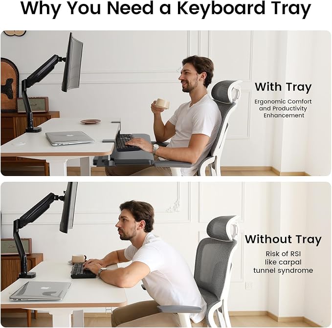 NearHub Large Keyboard Tray Under Desk Slide Out - Image 2