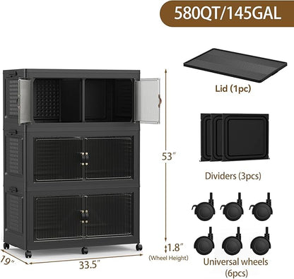 SAILUN 145Gal/579Qt Stackable Storage Bins Folding Collapsible Storage Bins - Image 4