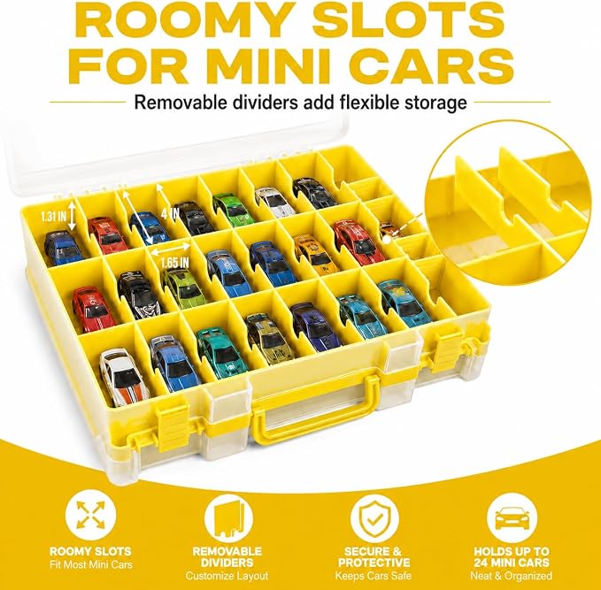 Toy Car Storage Case for Hot Wheels for Matchbox Cars, 48-Slot Organizer | - Image 9