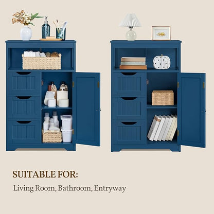 Yaheetech Bathroom Floor Cabinet, Free Standing Wooden Storage Organizer - Image 9