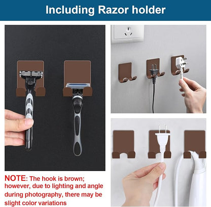Diesisa Razor Holder for Shower + Adhesive Wall Hooks, Premium 304 Stainless - Image 2