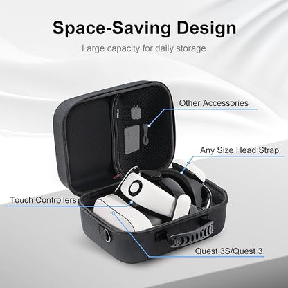 Large Hard Travel Case for Meta Quest 3/Quest 3S, Compatible - Image 3