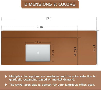 Aothia Leather Desk Pad Protector, Office Mat, Large Mouse Pad, Laptop Desk Pad - Image 3