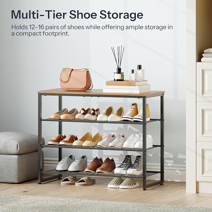 HOOBRO Shoe Rack, 4-Tier Narrow Shoe Organizer - Image 7