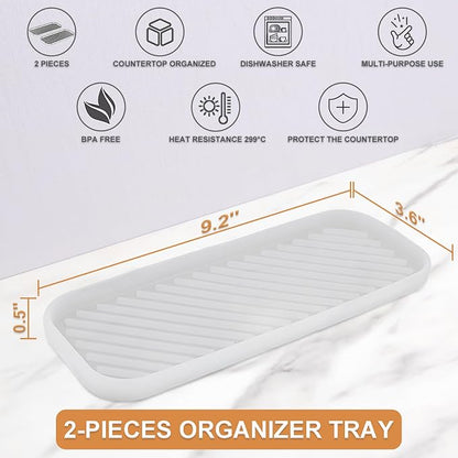 Silicone Organizer Tray, Soap and Sponge Holder - Image 2