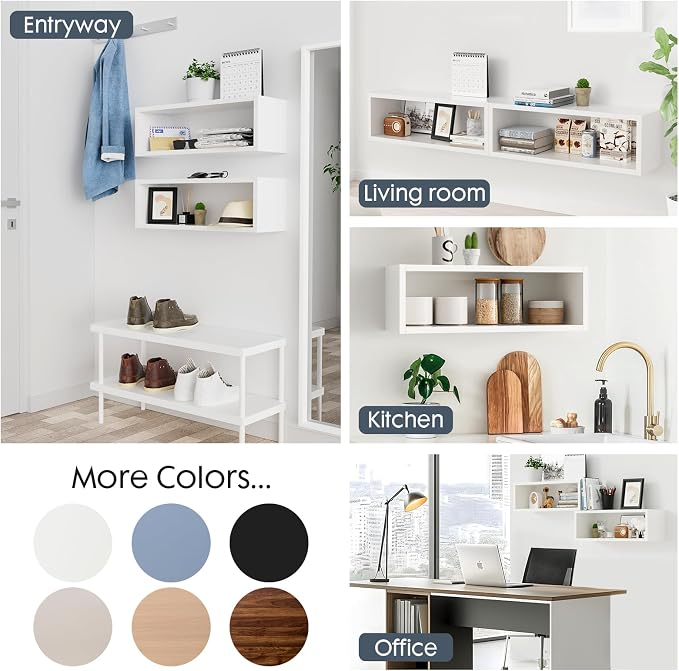 24in Floating Cube Shelves Set of 2, Display Shelves Wall Mount, Decorative - Image 5