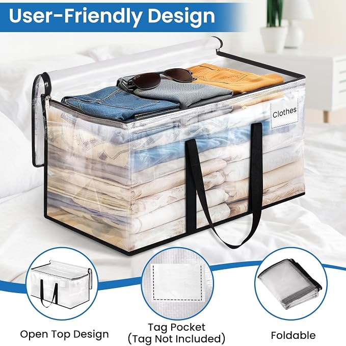RoomHacks Clear Heavy Duty Extra Large Moving Bags, Reinforced Handle and - Image 3