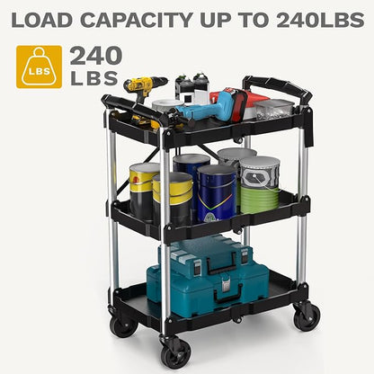 DWVO 3-Tier Foldable Service Cart - Image 5