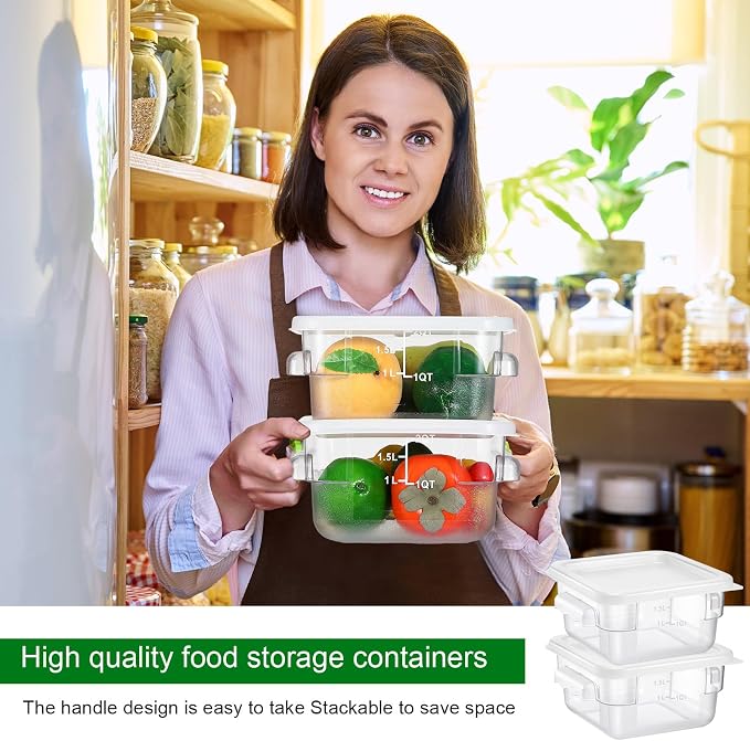 FoldTier 2 Pieces Square Food Storage Containers Polycarbonate Clear food - Image 6