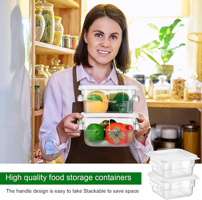 FoldTier 2 Pieces Square Food Storage Containers Polycarbonate Clear food - Image 6