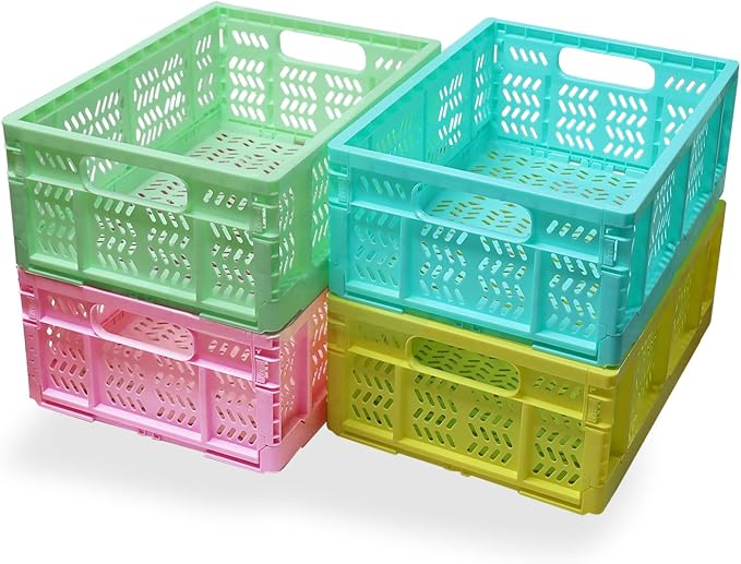 20L Folding Crate, Collapsible Storage Crates by HomeandOfficeStorage
