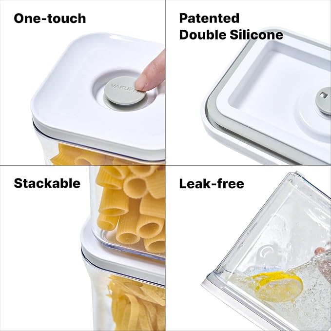 VAKUEN Premium Airtight Food Storage Containers, Rectangular 2PC-SET, Smart - Image 5