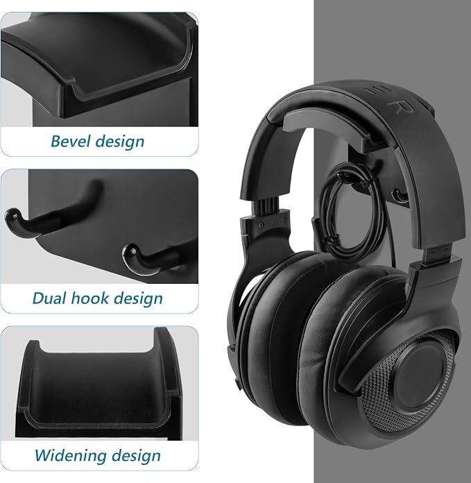 GEEKRIA Gaming Headphone Hook Holder, Wall Mount Headset Stand, Compatible - Image 4