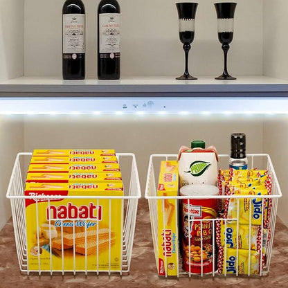 SANNO Freezer Baskets Pantry Wire Storage Basket Bins, Refrigerator Organizer - Image 2