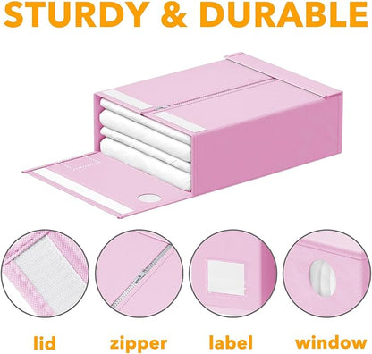 SpaceAid 4 Pack Bed Sheet Organizers and Storage, Foldable Sheet Organizer - Image 6