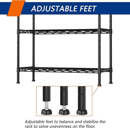 5-Shelf Adjustable Heavy Duty Storage Shelving Unit, Metal Organizer Wire Rack - Image 6
