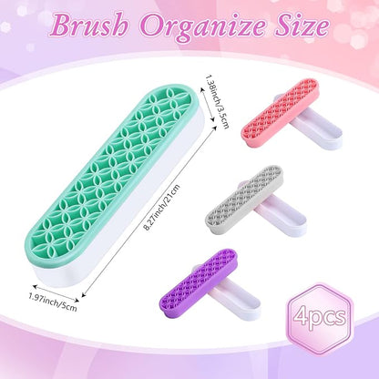 Frienda 4 Pcs Silicone Makeup Brush Holder Stand Multipurpose Cosmetic Travel - Image 2