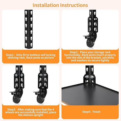 3" Storage Rack Caster Wheels, Storage Shelf Accessories Fit to Boltless Self - Image 5