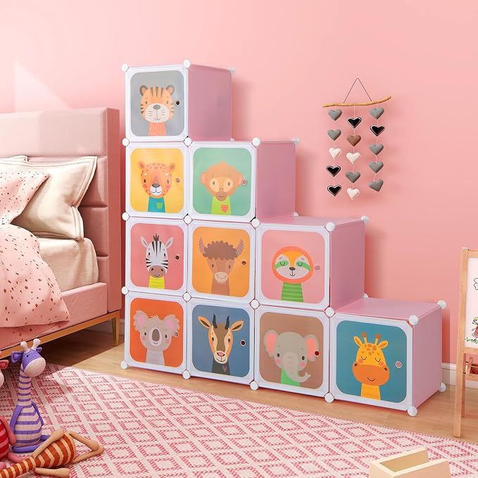 Costzon Kids Closet, Cartoon DIY Modular Dresser Storage Organizer - Image 2
