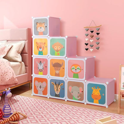 Costzon Kids Closet, Cartoon DIY Modular Dresser Storage Organizer - Image 2