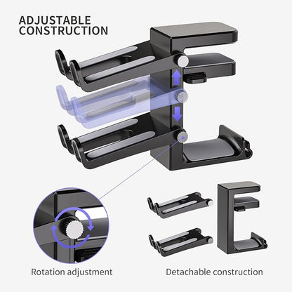 Adjustable Headphone Stand Desk-Sided Clamp Headphone Hanger - Image 5